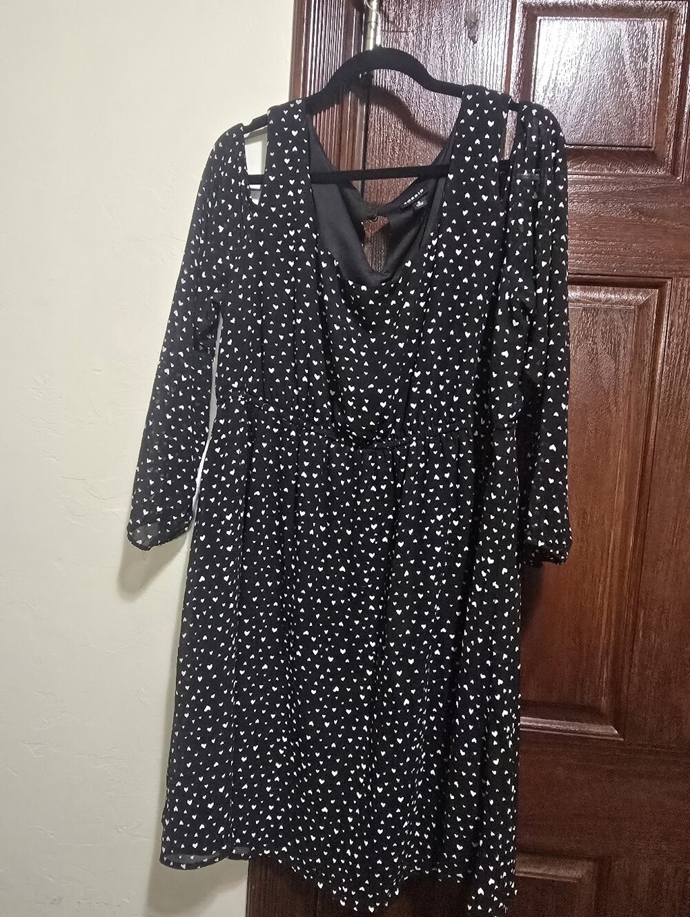 Torrid cold shoulder heart print skater dress